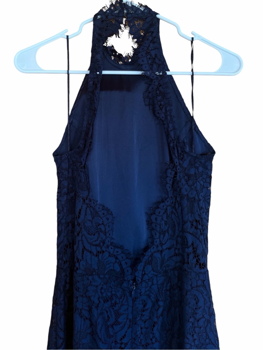 BB Dakota Navy Blue Lace Halter Maxi Dress